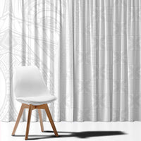 Niue White Sunday Window Curtain Hiapo Tribal Art Tattoos - Polynesian Pride