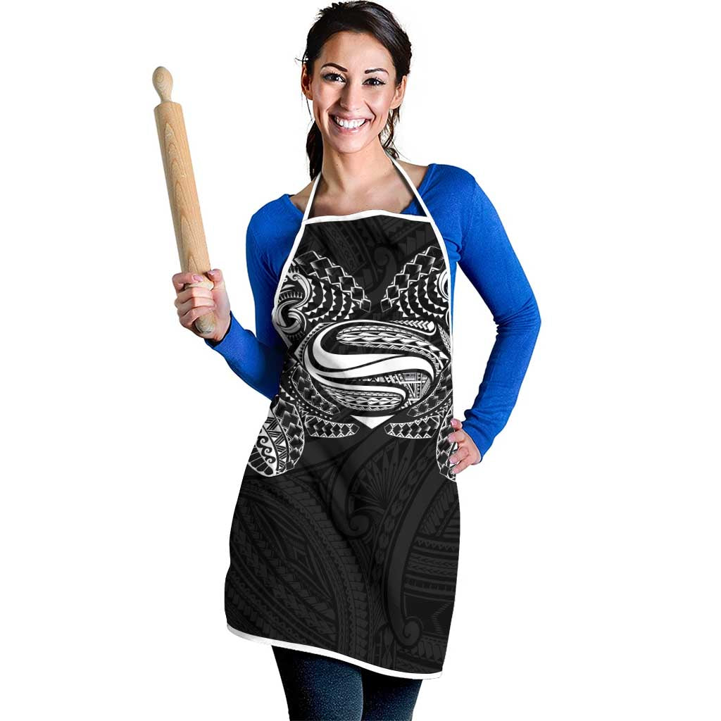 Super Samoan Traditional Tribal Art Tattoos Apron Black Color - Polynesian Pride