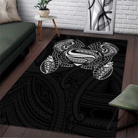 Super Samoan Traditional Tribal Art Tattoos Area Rug Black Color LT03 Black - Polynesian Pride