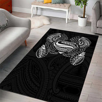Super Samoan Traditional Tribal Art Tattoos Area Rug Black Color LT03 - Polynesian Pride