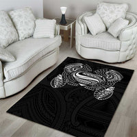 Super Samoan Traditional Tribal Art Tattoos Area Rug Black Color LT03 - Polynesian Pride