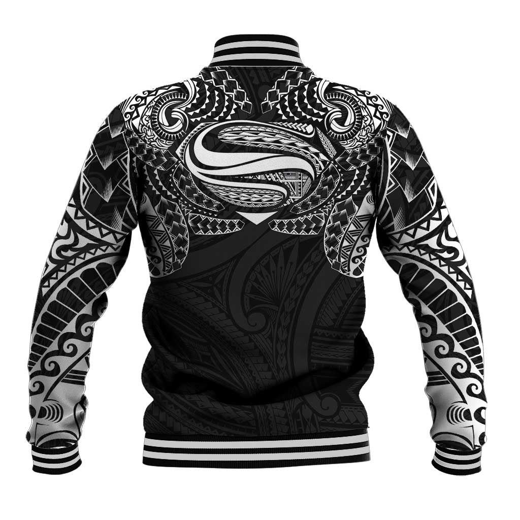Super Samoan Traditional Tribal Art Tattoos Baseball Jacket Black Color - Polynesian Pride