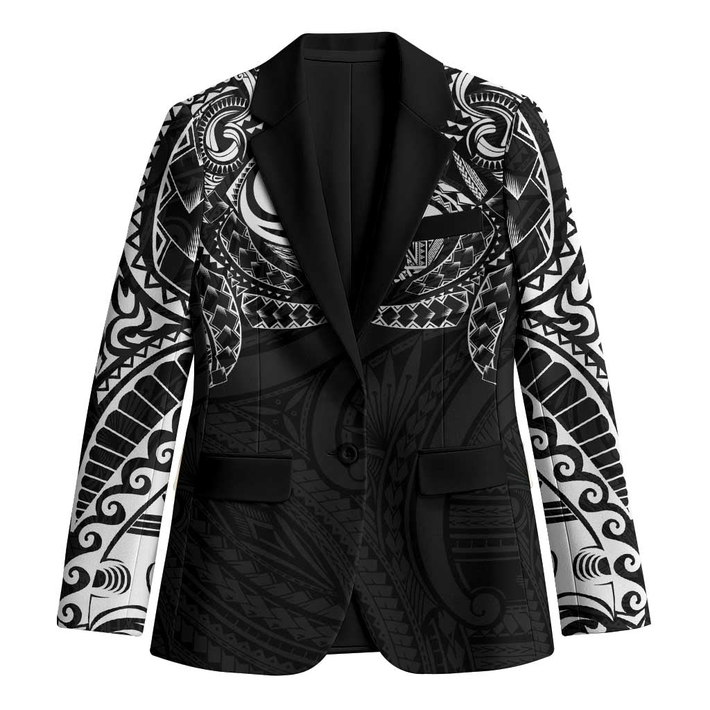Super Samoan Traditional Tribal Art Tattoos Blazer Black Color - Polynesian Pride