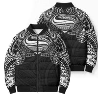 Super Samoan Traditional Tribal Art Tattoos Bomber Puffer Jacket Black Color - Polynesian Pride