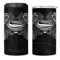 Super Samoan Traditional Tribal Art Tattoos 4 in 1 Can Cooler Tumbler Black Color - Polynesian Pride