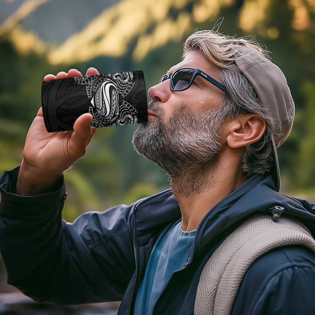 Super Samoan Traditional Tribal Art Tattoos 4 in 1 Can Cooler Tumbler Black Color - Polynesian Pride