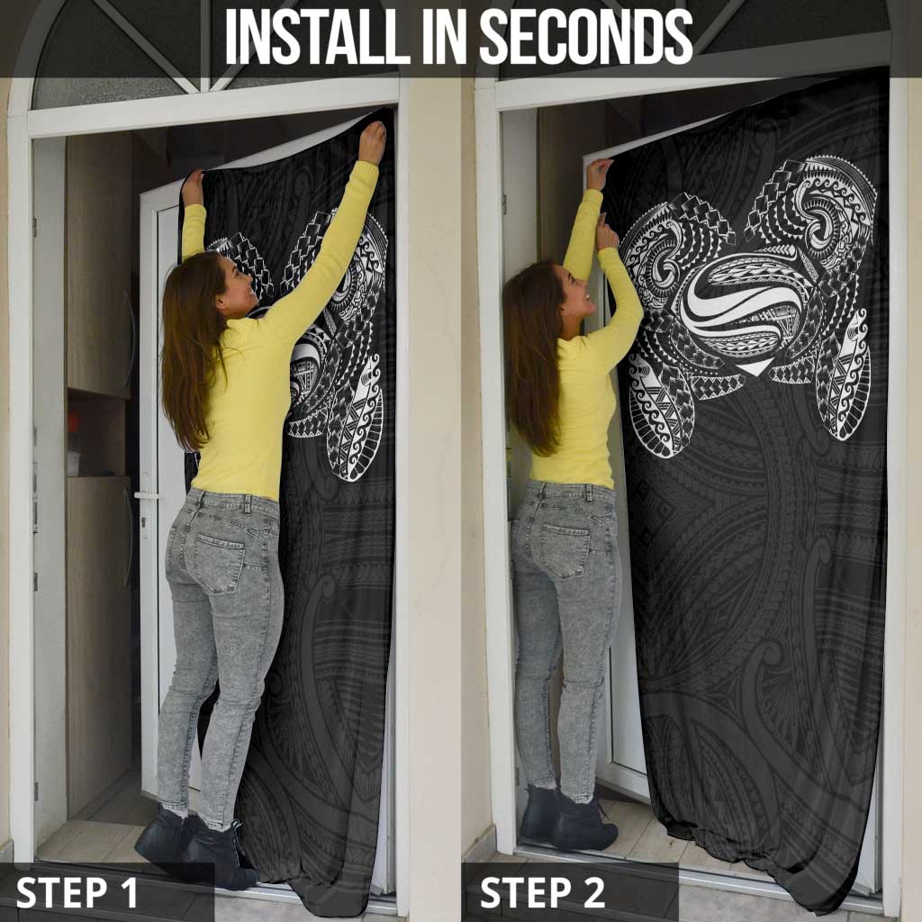 Super Samoan Traditional Tribal Art Tattoos Door Cover Black Color - Polynesian Pride