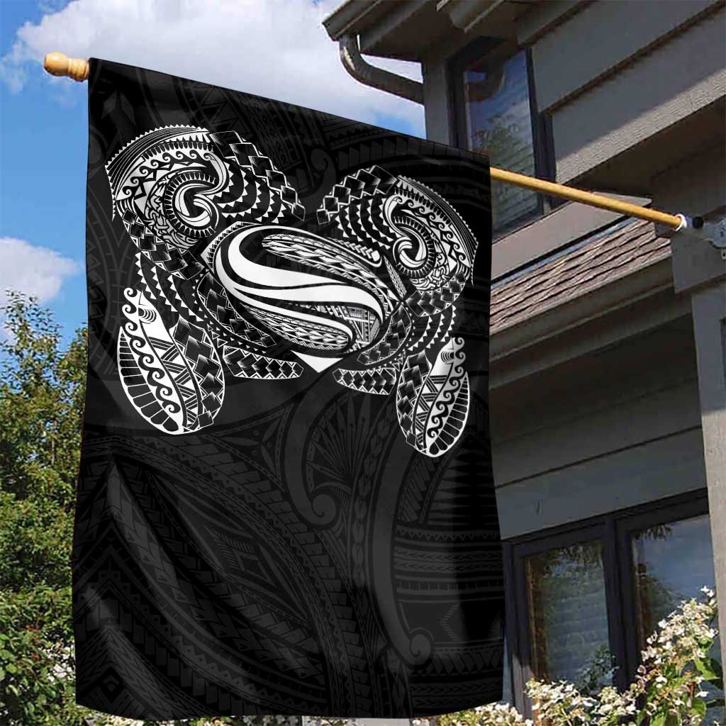 Super Samoan Traditional Tribal Art Tattoos Garden Flag Black Color - Polynesian Pride