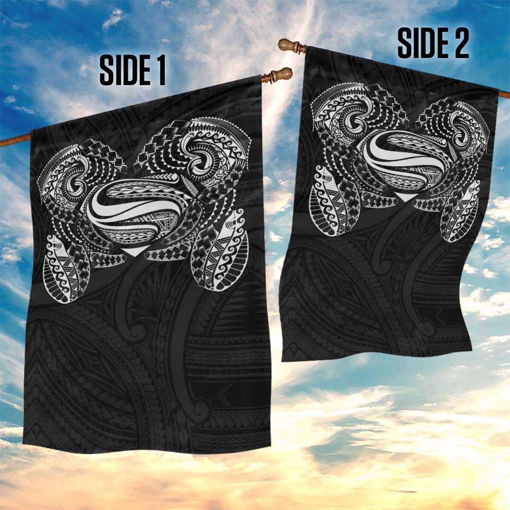 Super Samoan Traditional Tribal Art Tattoos Garden Flag Black Color - Polynesian Pride