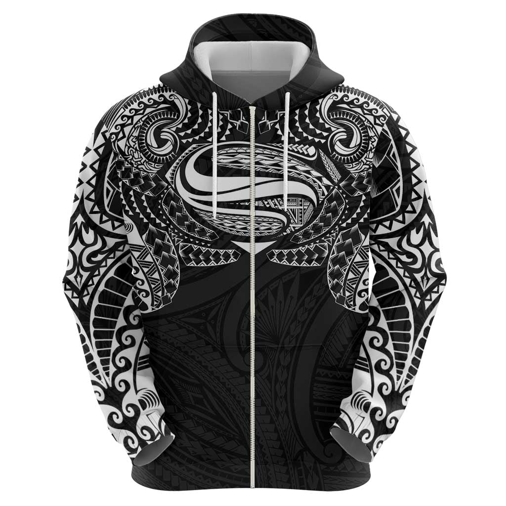 Super Samoan Traditional Tribal Art Tattoos Hoodie Black Color - Polynesian Pride