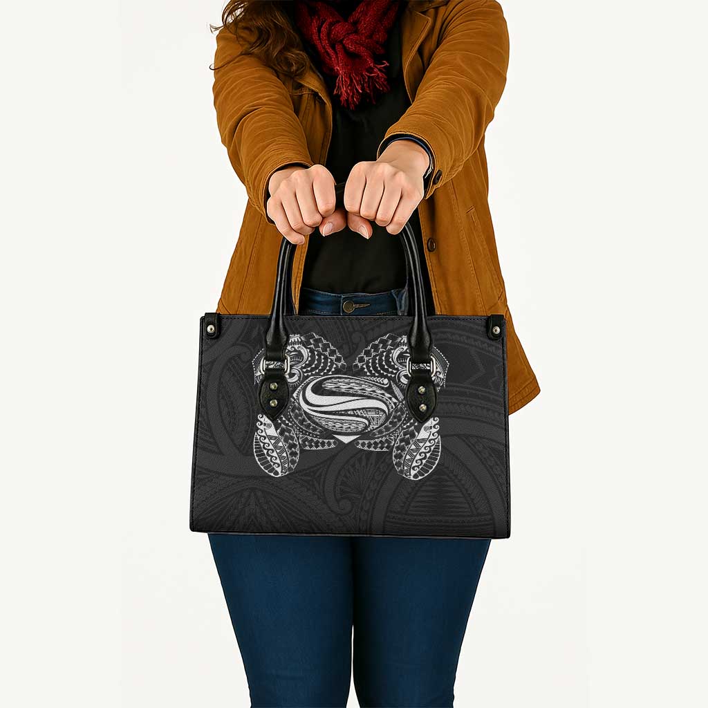 Super Samoan Traditional Tribal Art Tattoos Leather Bag Black Color - Polynesian Pride