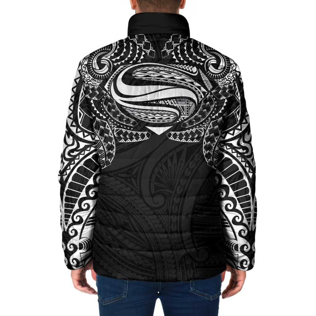 Super Samoan Traditional Tribal Art Tattoos Padded Jacket Black Color - Polynesian Pride