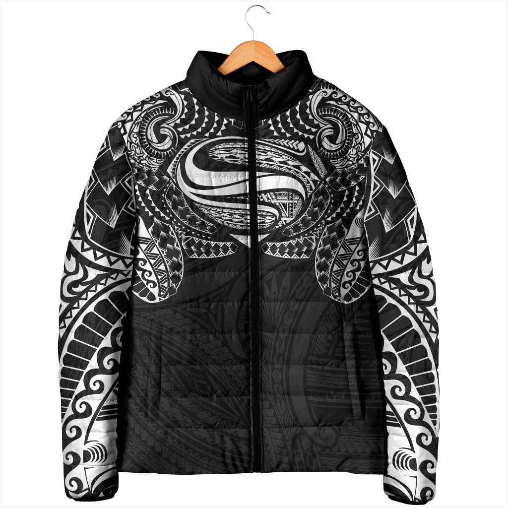 Super Samoan Traditional Tribal Art Tattoos Padded Jacket Black Color - Polynesian Pride