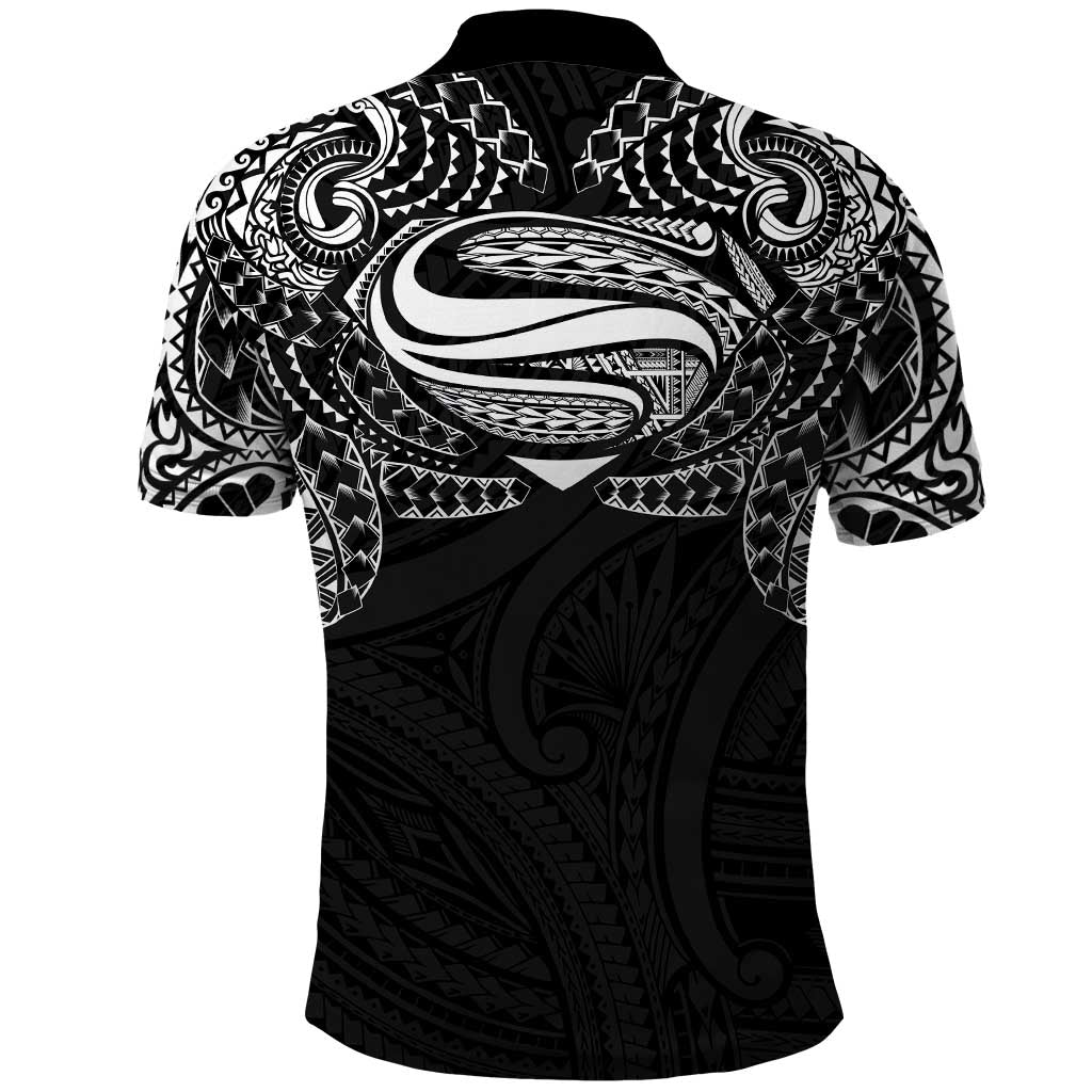 Super Samoan Traditional Tribal Art Tattoos Polo Shirt Black Color - Polynesian Pride