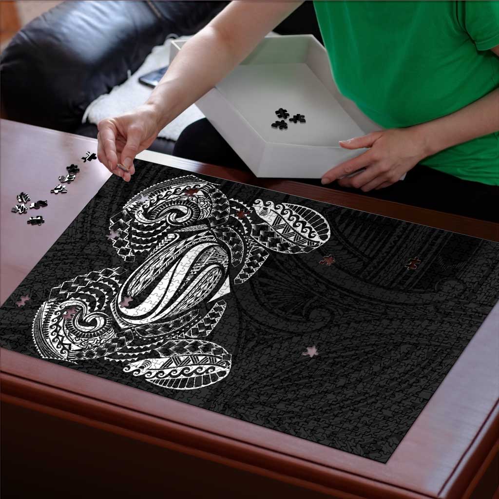 Super Samoan Traditional Tribal Art Tattoos Puzzle Black Color - Polynesian Pride