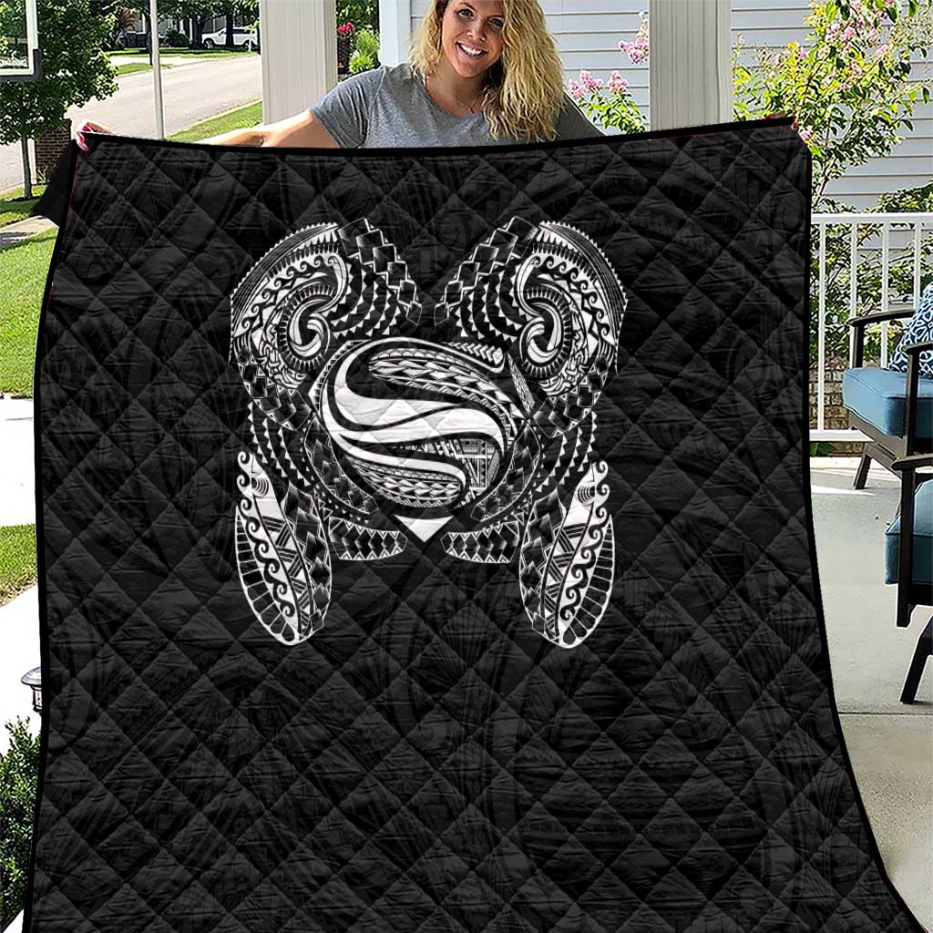 Super Samoan Traditional Tribal Art Tattoos Quilt Black Color - Polynesian Pride