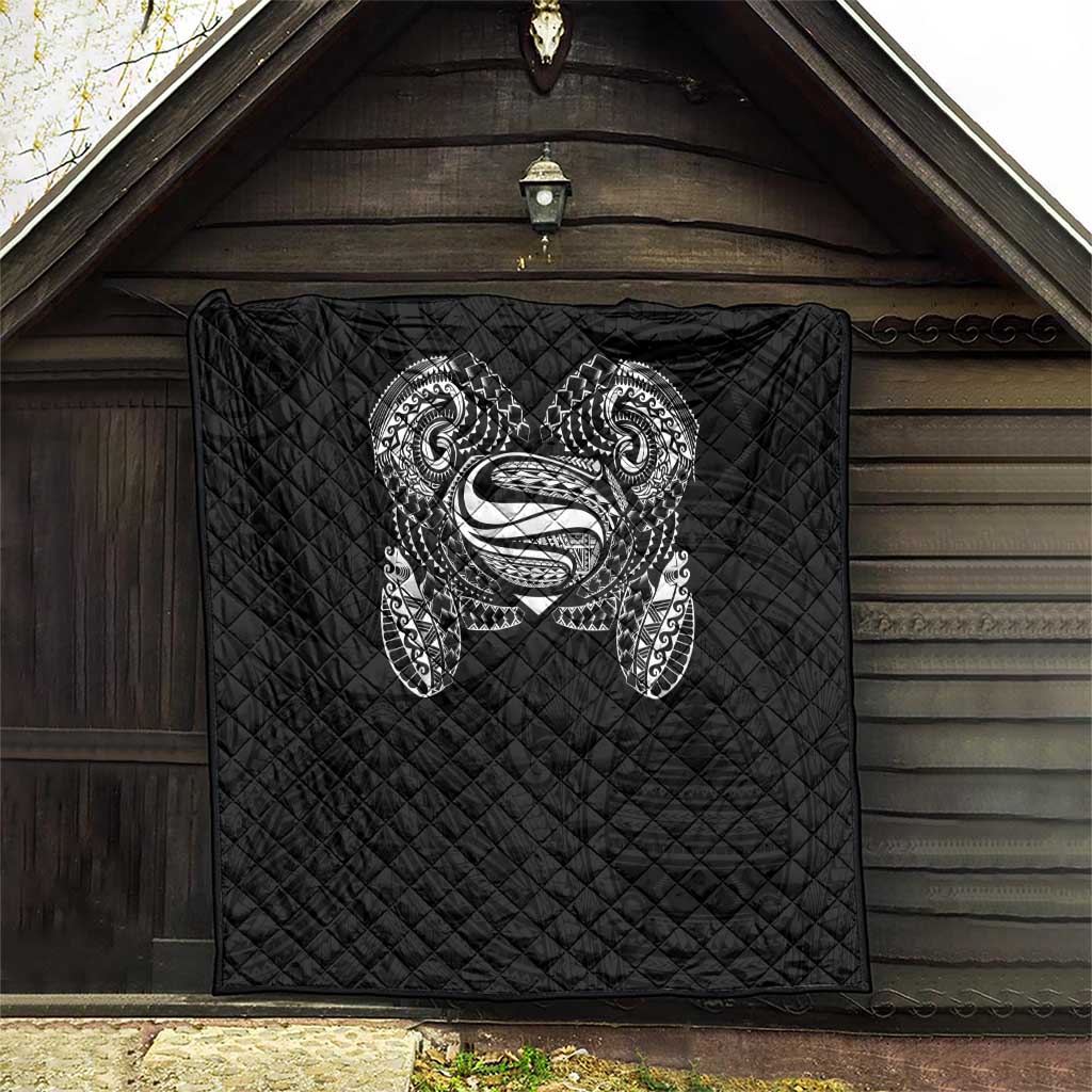 Super Samoan Traditional Tribal Art Tattoos Quilt Black Color - Polynesian Pride