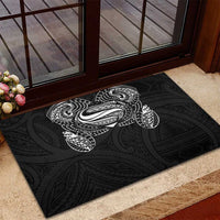 Super Samoan Traditional Tribal Art Tattoos Rubber Doormat Black Color - Polynesian Pride