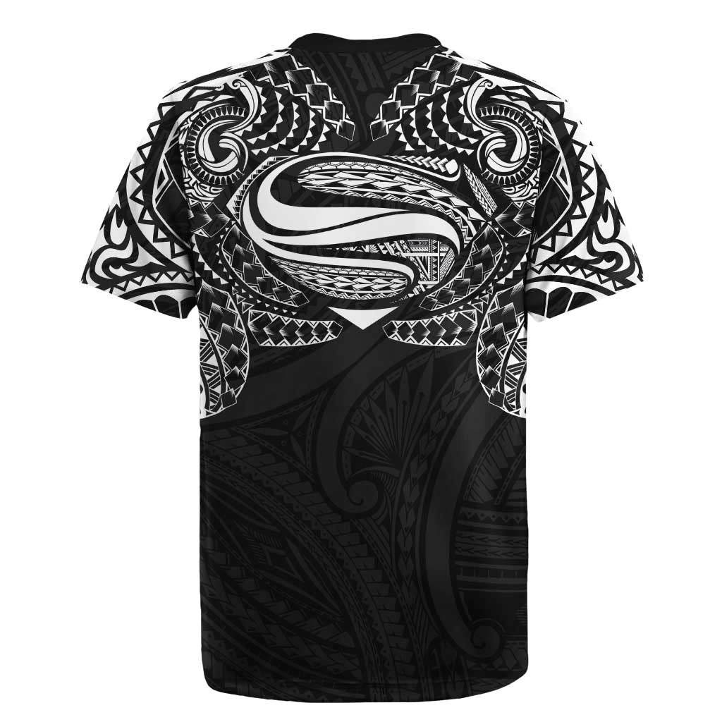 Super Samoan Traditional Tribal Art Tattoos Rugby Jersey Black Color - Polynesian Pride