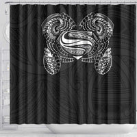 Super Samoan Traditional Tribal Art Tattoos Shower Curtain Black Color - Polynesian Pride