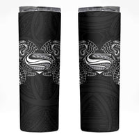 Super Samoan Traditional Tribal Art Tattoos Skinny Tumbler Black Color - Polynesian Pride