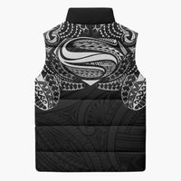 Super Samoan Traditional Tribal Art Tattoos Sleeveless Puffer Jacket Black Color - Polynesian Pride