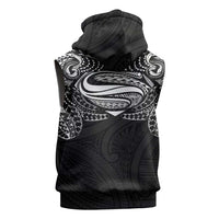 Super Samoan Traditional Tribal Art Tattoos Sleeveless Zip Hoodie Black Color - Polynesian Pride