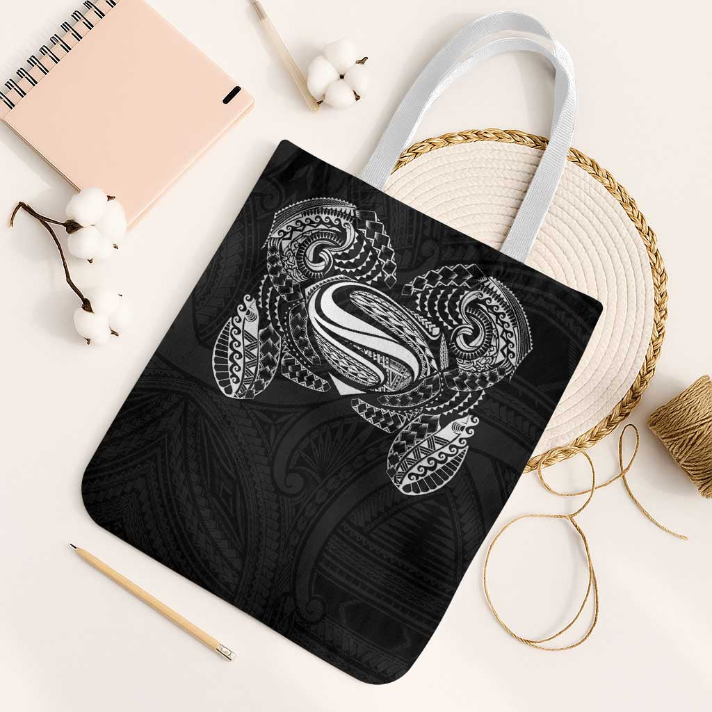 Super Samoan Traditional Tribal Art Tattoos Tote Bag Black Color LT03 White Strap One Size Black - Polynesian Pride