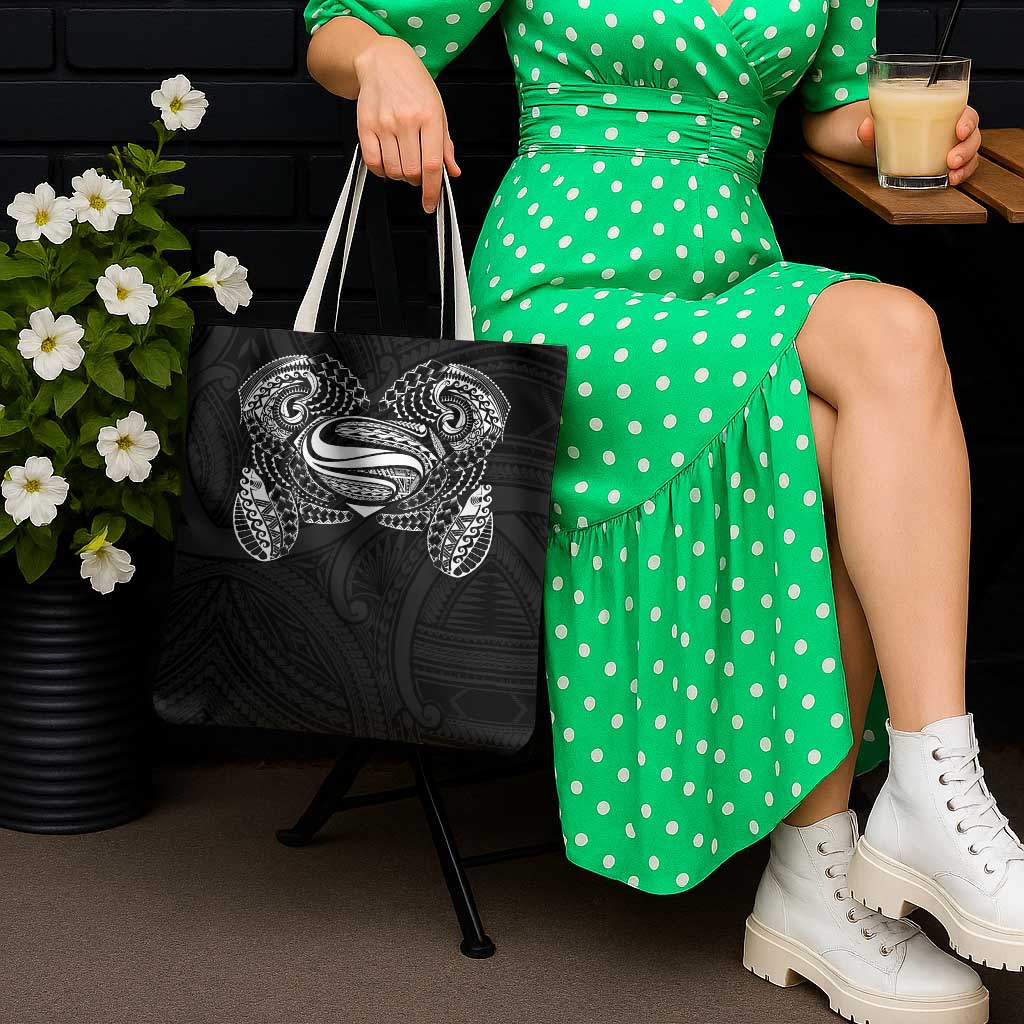 Super Samoan Traditional Tribal Art Tattoos Tote Bag Black Color LT03 - Polynesian Pride