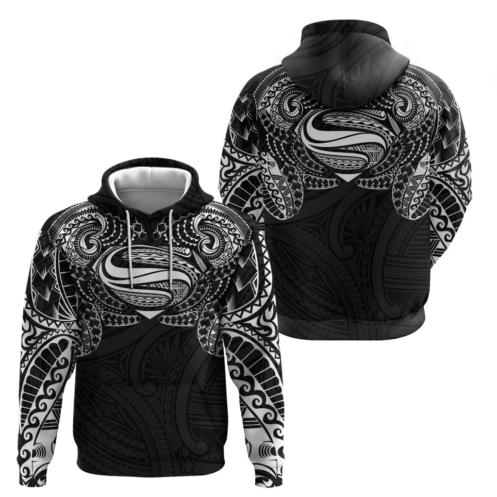 Super Samoan Traditional Tribal Art Tattoos Zip Hoodie Black Color - Polynesian Pride