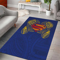 Super Samoan Traditional Tribal Art Tattoos Area Rug Blue Color LT03 - Polynesian Pride