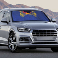 Super Samoan Traditional Tribal Art Tattoos Auto Sun Shade Blue Color - Polynesian Pride