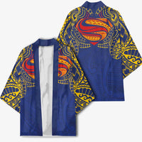 Super Samoan Traditional Tribal Art Tattoos Kimono Blue Color - Polynesian Pride