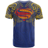 Super Samoan Traditional Tribal Art Tattoos T Shirt Blue Color - Polynesian Pride