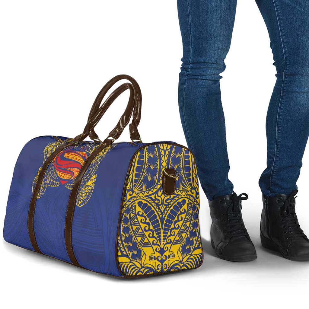 Super Samoan Traditional Tribal Art Tattoos Travel Bag Blue Color - Polynesian Pride