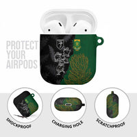 Aotearoa South Africa Rugby Freedom Cup AirPods Case Kiwi Warriors Haka with King Protea Symbol - Polynesian Pride