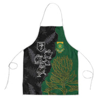 Aotearoa South Africa Rugby Freedom Cup Apron Kiwi Warriors Haka with King Protea Symbol - Polynesian Pride