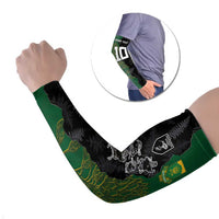 Custom Aotearoa South Africa Rugby Freedom Cup Arm Sleeves Kiwi Warriors Haka with King Protea Symbol - Polynesian Pride