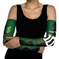 Custom Aotearoa South Africa Rugby Freedom Cup Arm Sleeves Kiwi Warriors Haka with King Protea Symbol - Polynesian Pride