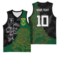 Custom Aotearoa South Africa Rugby Freedom Cup Basketball Jersey Kiwi Warriors Haka with King Protea Symbol - Polynesian Pride