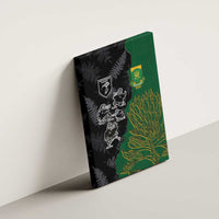 Aotearoa South Africa Rugby Freedom Cup Canvas Wall Art Kiwi Warriors Haka with King Protea Symbol - Polynesian Pride