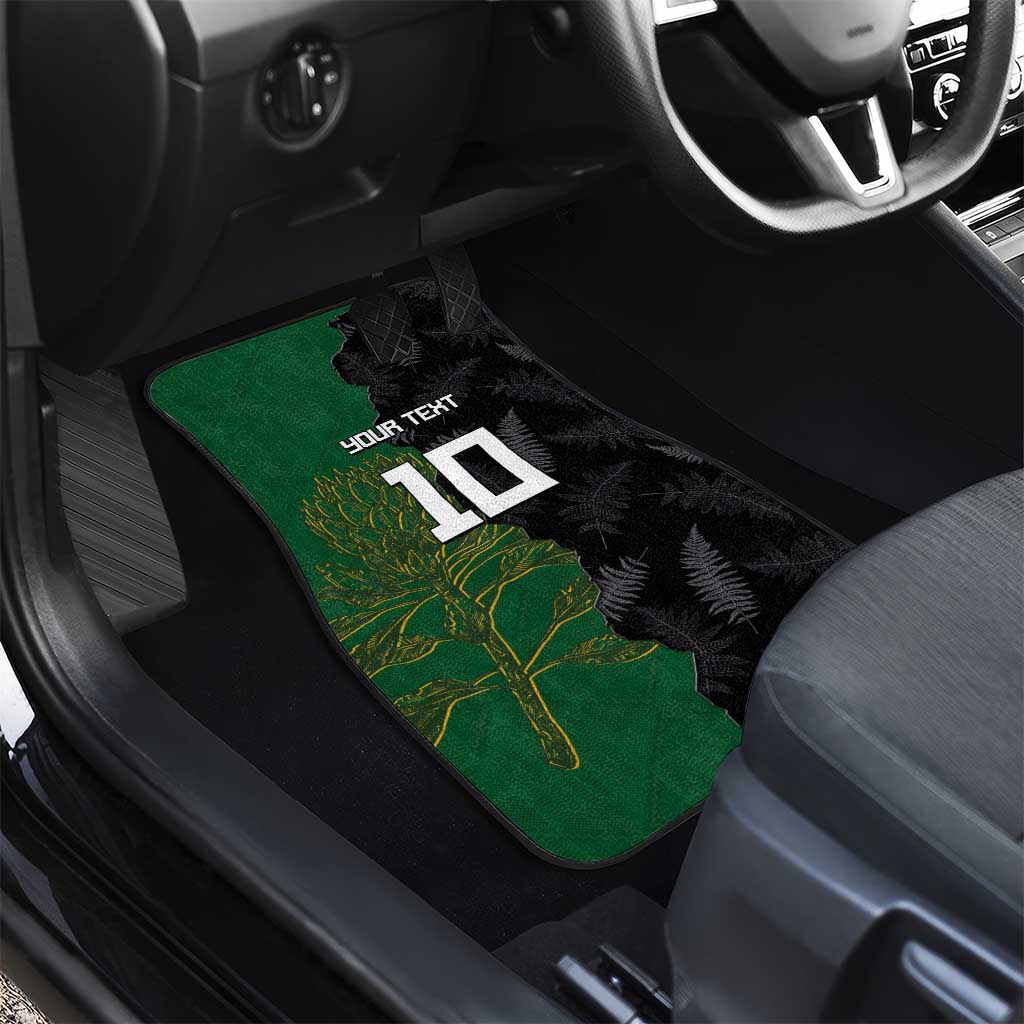 Aotearoa South Africa Rugby Freedom Cup Car Mats Kiwi Warriors Haka with King Protea Symbol LT03 - Polynesian Pride