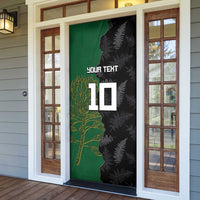 Custom Aotearoa South Africa Rugby Freedom Cup Door Cover Kiwi Warriors Haka with King Protea Symbol - Polynesian Pride