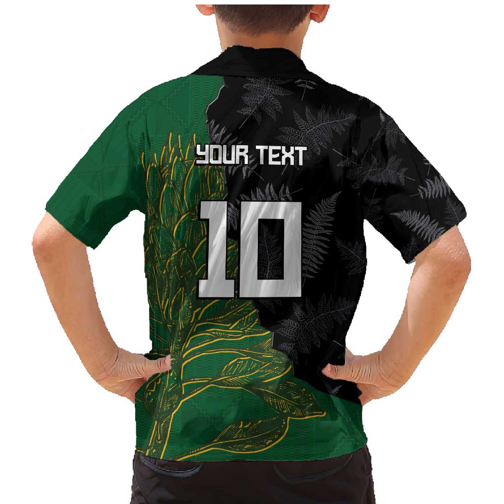 Custom Aotearoa South Africa Rugby Freedom Cup Family Matching Mermaid Dress and Hawaiian Shirt Kiwi Warriors Haka with King Protea Symbol LT03 - Polynesian Pride