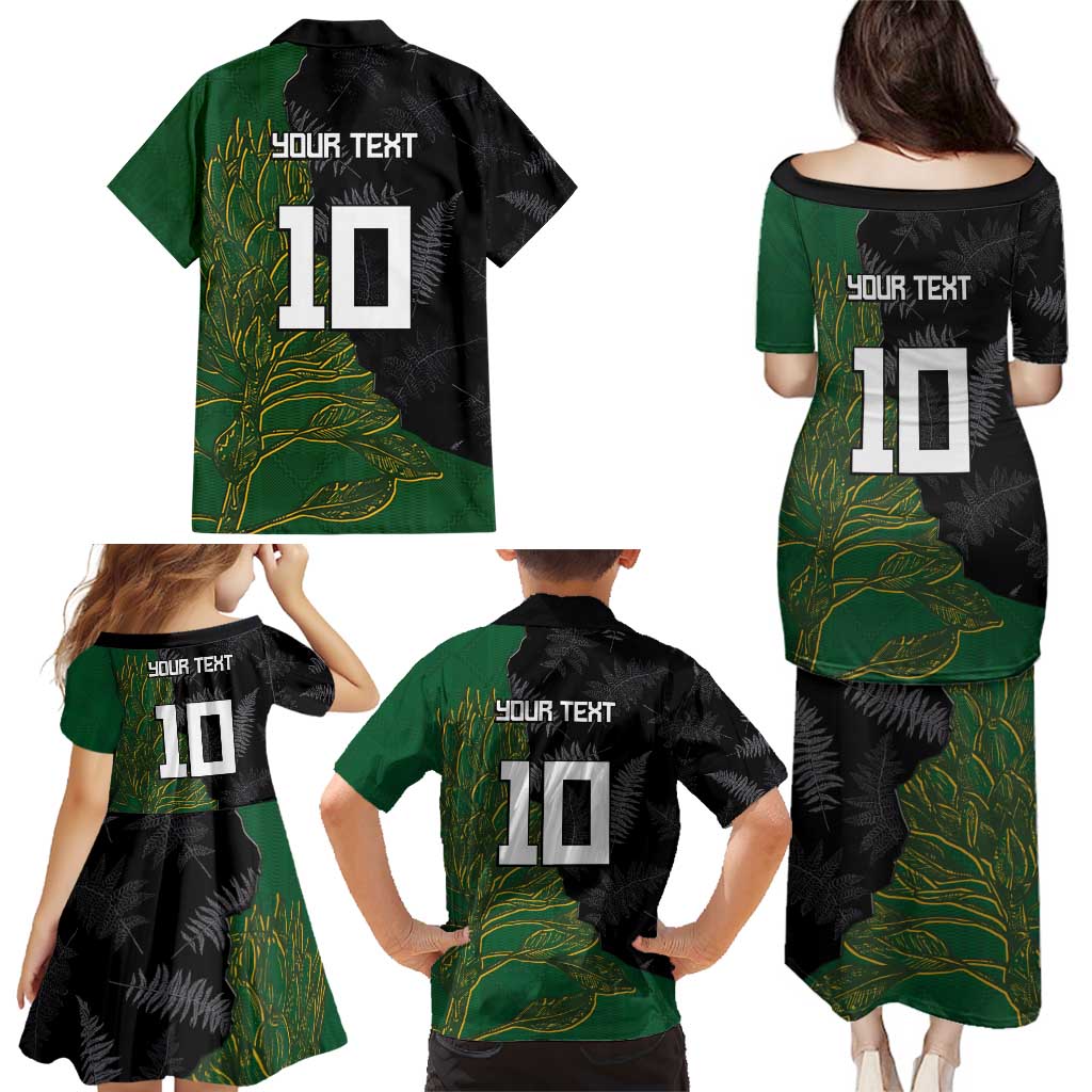Custom Aotearoa South Africa Rugby Freedom Cup Family Matching Puletasi and Hawaiian Shirt Kiwi Warriors Haka with King Protea Symbol LT03 - Polynesian Pride