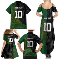 Custom Aotearoa South Africa Rugby Freedom Cup Family Matching Summer Maxi Dress and Hawaiian Shirt Kiwi Warriors Haka with King Protea Symbol LT03 - Polynesian Pride