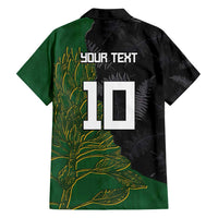 Custom Aotearoa South Africa Rugby Freedom Cup Family Matching Tank Maxi Dress and Hawaiian Shirt Kiwi Warriors Haka with King Protea Symbol LT03 - Polynesian Pride
