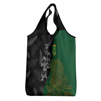 Aotearoa South Africa Rugby Freedom Cup Grocery Bag Kiwi Warriors Haka with King Protea Symbol LT03 - Polynesian Pride