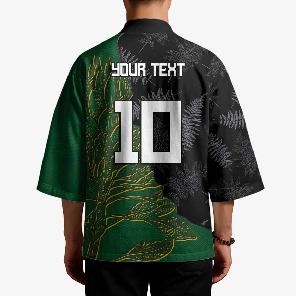 Custom Aotearoa South Africa Rugby Freedom Cup Kimono Kiwi Warriors Haka with King Protea Symbol - Polynesian Pride