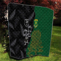 Aotearoa South Africa Rugby Freedom Cup Quilt Kiwi Warriors Haka with King Protea Symbol LT03 - Polynesian Pride